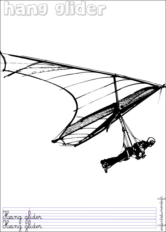 coloriage deltaplane 1